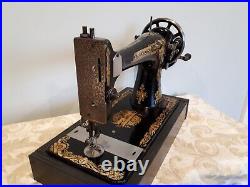 1917 Singer Sewing Machine 127 Hand Crank Sphinx with Base Heavy Duty