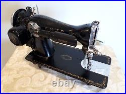 1936 Singer Sewing Machine 15-91 Potted Motor Fully Tested Heavy Duty Art Deco