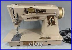 1961 SINGER 500A Sewing Machine with ALPHASEW PEDAL, Manual, Case HEAVY DUTY USA