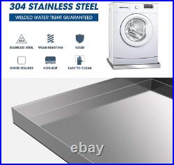 28 x 30 x 2.5 Heavy Duty 304 Stainless Steel Washer Machine Drip Drain Pan No