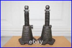 (2) Large HD Heavy Duty Armstrong Screw Jack Leveling Blocks Parallels Lot #885