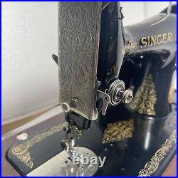 Antique Vintage Heavy Duty Singer 99-13 Sewing Machine With Case + more-read