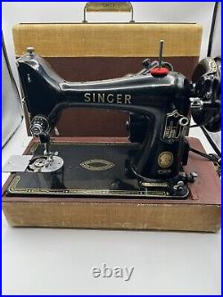 Antique Vtg Heavy Duty Singer 99K Sewing Machine Carry Case Crafts Sew Crafts