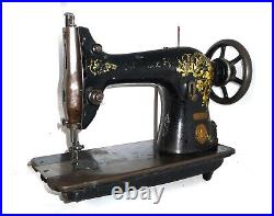 Antique industrial Singer 44K1 heavy duty sewing machine canvas DENIM LEATHER