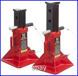 BIG RED 22Ton Capacity Heavy Duty Steel Jack Stands, 2 Pack, Red, T90072