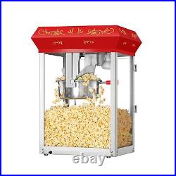 Countertop Popcorn Popper Machine Heavy Duty Steel 3 Gallons Red Floral 8 Oz New