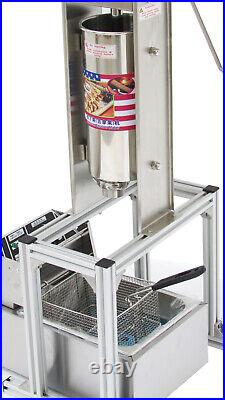 Heavy Duty Manual Vertical 5L Spanish Churrera Churros Machine Maker with 6L Fryer
