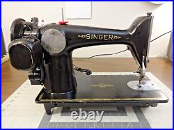 Heavy Duty SINGER 201-2 Gear Drive Sewing Machine DENIM LEATHER Serviced