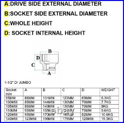 JUMBO Impact Socket 6 POINT 1-1/2 DR 110MM Industrial Truck Machine Heavy Duty