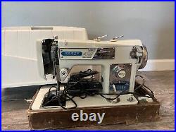 Morse 4300 Zig Zag Sewing Machine Heavy Duty Made In Japan Vintage With Case+Pedal