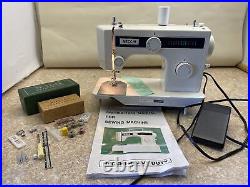 Necchi Heavy Duty Sewing Machine Model 3102FB Good Condition! With Extras & Book