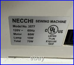 Necchi Royal Series Sewing Machine 3577 + Case + Foot Pedal