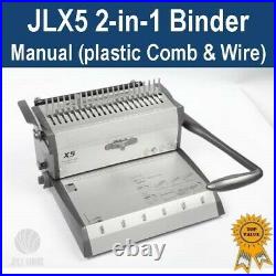 New Heavy Duty Plastic Comb & Wire 2-in-1 Binder / Binding Machine (JLX5)