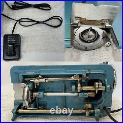 SERVICED Heavy Duty 3/4 SIZE Vtg Blue Singer 15 Clone Sewing Machine Denim Leath
