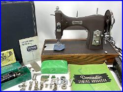 SERVICED Heavy Duty Vtg Sewing Machine BUNDLE 1940s 1950s MCM Domestic Rotary