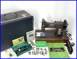SERVICED Heavy Duty Vtg Sewing Machine BUNDLE 1940s 1950s MCM Domestic Rotary