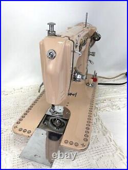 SERVICED Heavy Duty Vtg Singer 15 Clone Atlas Sewing Machine PINK, Leather Denim