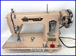 SERVICED Heavy Duty Vtg Singer 15 Clone Atlas Sewing Machine PINK, Leather Denim