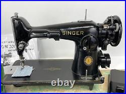 SERVICED Heavy Duty Vtg Singer 201-2 CENTENNIAL Sewing Machine Denim, Leather