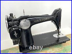 SERVICED Heavy Duty Vtg Singer 201-2 Sewing Machine Denim Leather Direct Drive