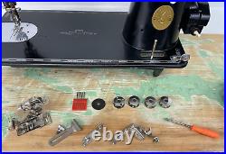 SERVICED Heavy Duty Vtg Singer 201-2 Sewing Machine Denim Leather Direct Drive