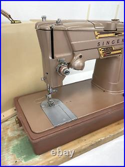 SERVICED Heavy Duty Vtg Singer 328K Sewing Machine 10 Embroidery Cams Zig Zag