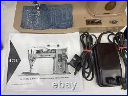 SERVICED Heavy Duty Vtg Singer 401A Sewing Machine Slant Shank, Cams, Embroidery