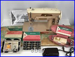 SERVICED Heavy Duty Vtg Singer 403A Sewing Machine 21 Embroidery Cam Slant Shank