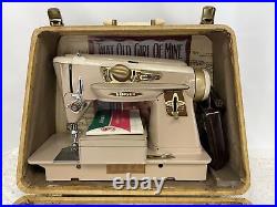 SERVICED Heavy Duty Vtg Singer 500A Sewing Machine Slant Shank Embroidery Cams