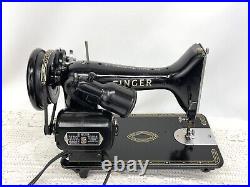 SERVICED Heavy Duty Vtg Singer 99K Sewing Machine Portable Small Denim Leather