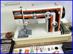 SERVICED Vtg Heavy Duty 1.3 Amp Zig Zag Sewing Machine Retro 1960s 1970s Emdeko
