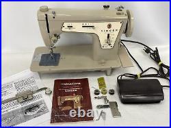 SERVICED Vtg Heavy Duty Singer Sewing Machine Zig Zag Embroider Fashion Mate 237