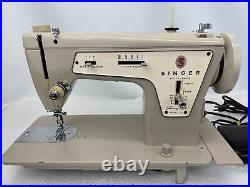 SERVICED Vtg Heavy Duty Singer Sewing Machine Zig Zag Embroider Fashion Mate 237