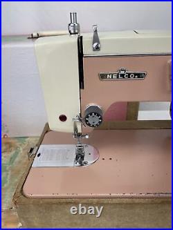 SERVICED Vtg Pink Heavy Duty Sewing Machine Zig Zag Singer 15 Clone MCM 1950s 60