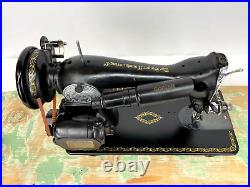 Serviced BLACKSIDE Vtg Heavy Duty Singer 15-90 Sewing Machine Leather Denim