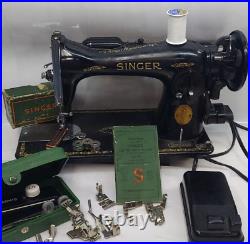Singer 15-91 Heavy Duty Sewing Machine Denim Leather Lace Serviced