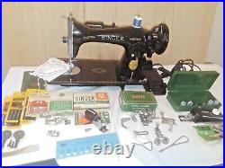 Singer 15-91 Heavy Duty Vintage Sewing Machine +attachments leather++ (y100-p2)