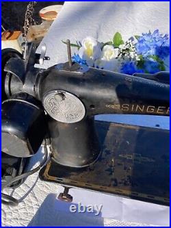Singer 201-2 Heavy Duty gear driven motor Sewing Machine cosmetically challenged