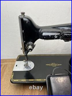 Singer 201-2 Sewing Machine Denim Leather Direct Drive With Pedal Heavy Duty Vtg
