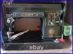 Singer 301A Black Heavy Duty Sewing Machine WithCarrying Case TESTED