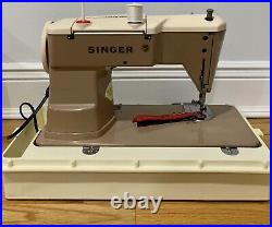 Singer 401A Slant-O-Matic Heavy Duty Sewing Machine As Shown Tested See Video