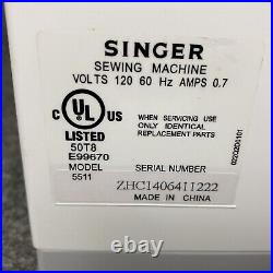 Singer 5511 Scholastic Heavy Duty Sewing Machine with Extras In EUC