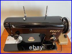 Superb Heavy Duty 1950s Pfaff 60 Sewing Machine Black Fully Tested