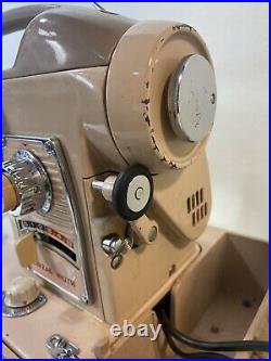 VINTAGE WORKING WHITE 764 SEWING MACHINE ALL METAL HEAVY DUTY withCase