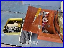 Vintage Alfa 103-3 Alfamatic Heavy Duty Sewing Machine with Wood Tray, Case, More