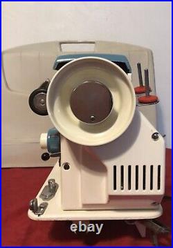 Vintage Heavy Duty White Sewing Machine w Foot Pedal, Case Japan TESTEDREAD Euc