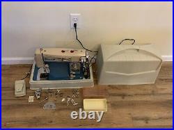 Vintage Morse 4300 Zig Zag Sewing Machine Heavy Duty Japan Made With Case & Accys