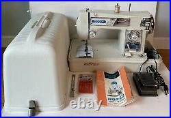Vintage Morse 4300 Zig Zag Sewing Machine Heavy Duty Made In Japan With Case+Pedal