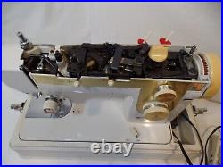 Vintage NELCO Sewing Machine SZ 217 Heavy Duty zig zag w pedal case CLEAN