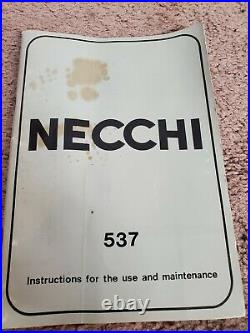 Vintage Necchi 537 Heavy Duty Sewing Machine withFoot Pedal in Case & Manual